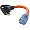 Ac Works 1ft RV 30A TT-30P Plug to 5-20R 15/ 20A Household Outlet with Power Indicator RVTT520-012 - alternate 1